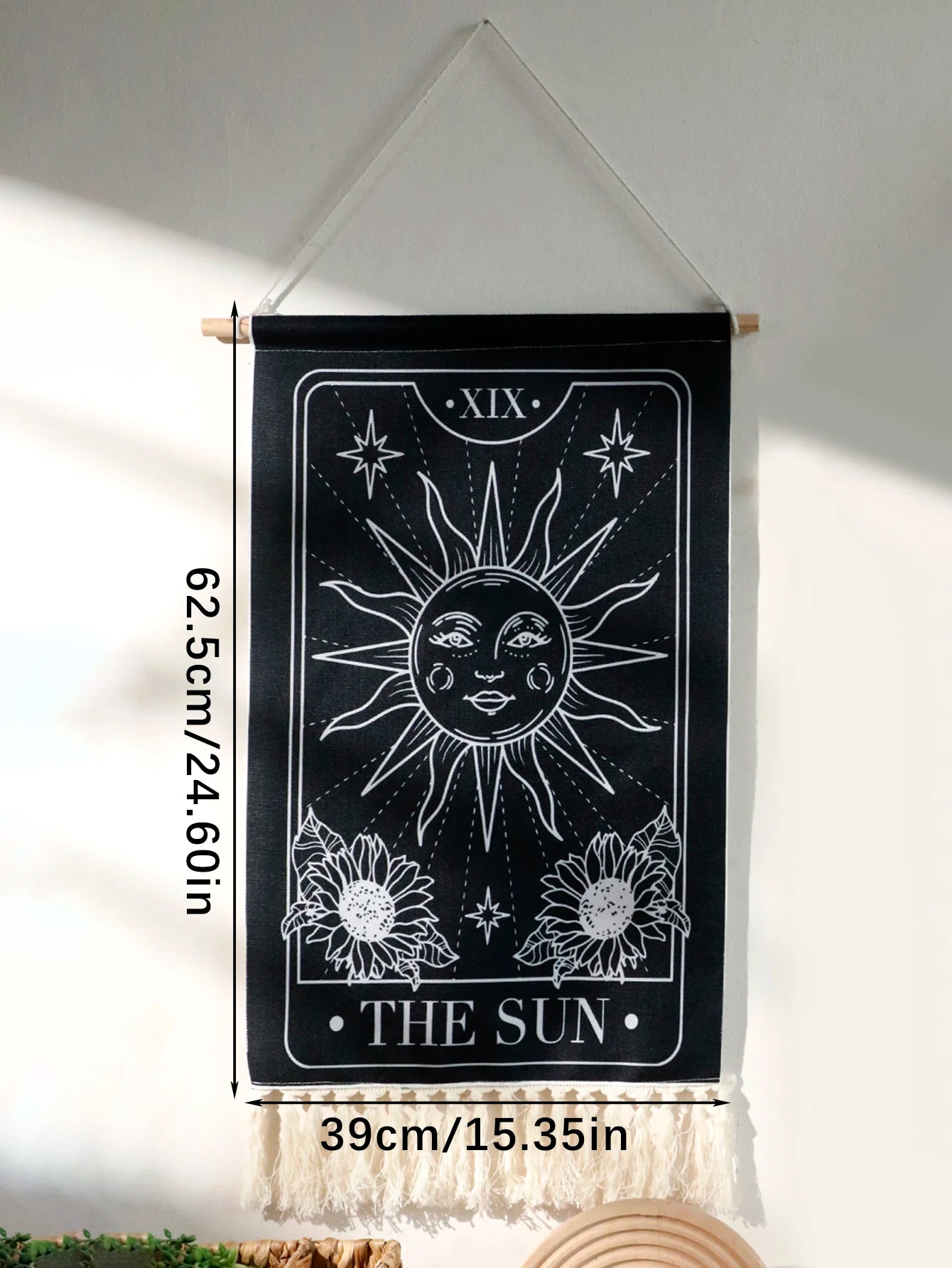 Black Sun Moon Tapestry Boho Bedroom Living Room Wall Decor Hanging Ornaments Aesthetic Room Decoration Crafts For Friend Gifts