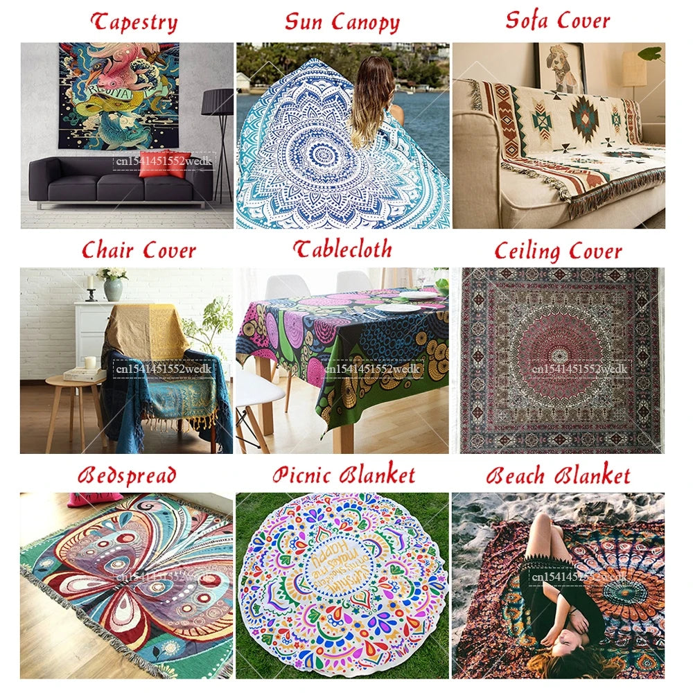 Psychedelic Bohemian Wall Tapestry For Living Room Moon Phase And Stars Tapestrys Butterfly Snake Tapestries Tarot Altar Cloths