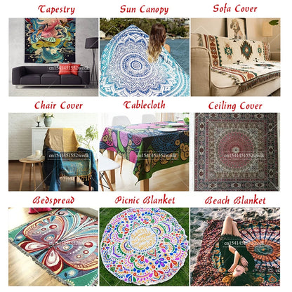Psychedelic Bohemian Wall Tapestry For Living Room Moon Phase And Stars Tapestrys Butterfly Snake Tapestries Tarot Altar Cloths