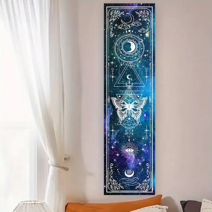 Butterfly Tapestry Sun and Moon Starry Sky Vertical Wall Hanging For Living Room Bedroom Gothic Witchy Aesthetic Home Decoration