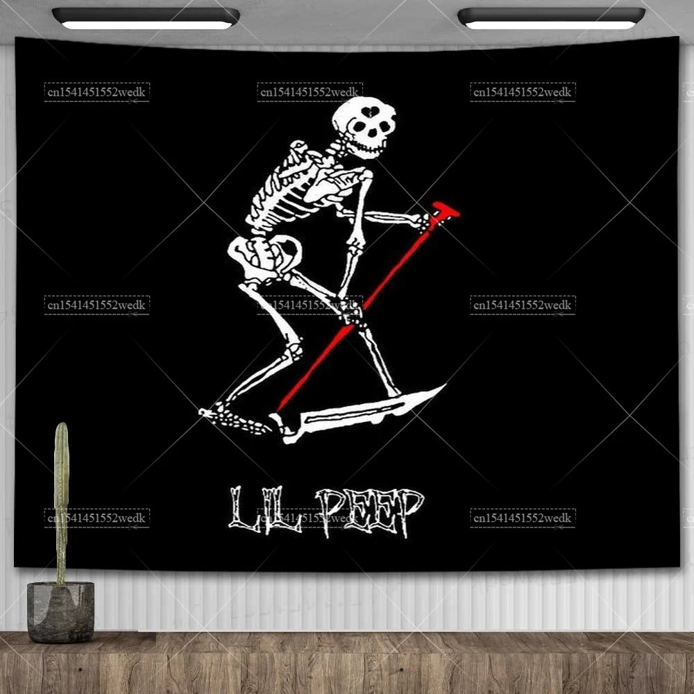 Lil Peep Tapestry Wall Hanging Look At The Sky Art Tapestry Blanket Black Hippie Witchcraft Tapestries Aesthetic Room Decor