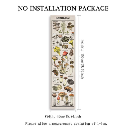 Floral & Plants Chart Vertical Tapestry Mushrooms Wall Hanging Reference llustrative Botanical Art Tapestry Flowers Home Decor