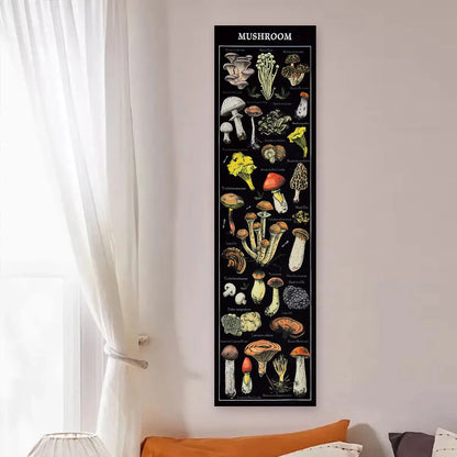 Floral & Plants Chart Vertical Tapestry Mushrooms Wall Hanging Reference llustrative Botanical Art Tapestry Flowers Home Decor