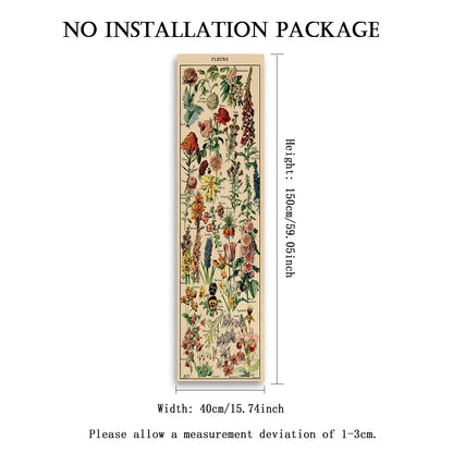 Floral & Plants Chart Vertical Tapestry Mushrooms Wall Hanging Reference llustrative Botanical Art Tapestry Flowers Home Decor