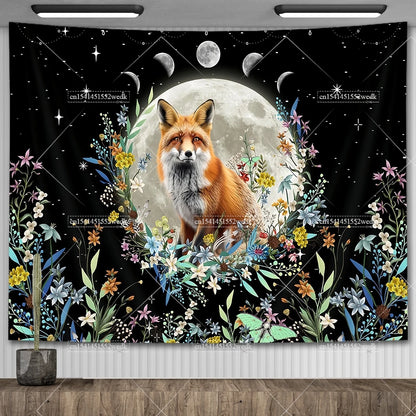 Psychedelic Bohemian Wall Tapestry For Living Room Moon Phase And Stars Tapestrys Butterfly Snake Tapestries Tarot Altar Cloths
