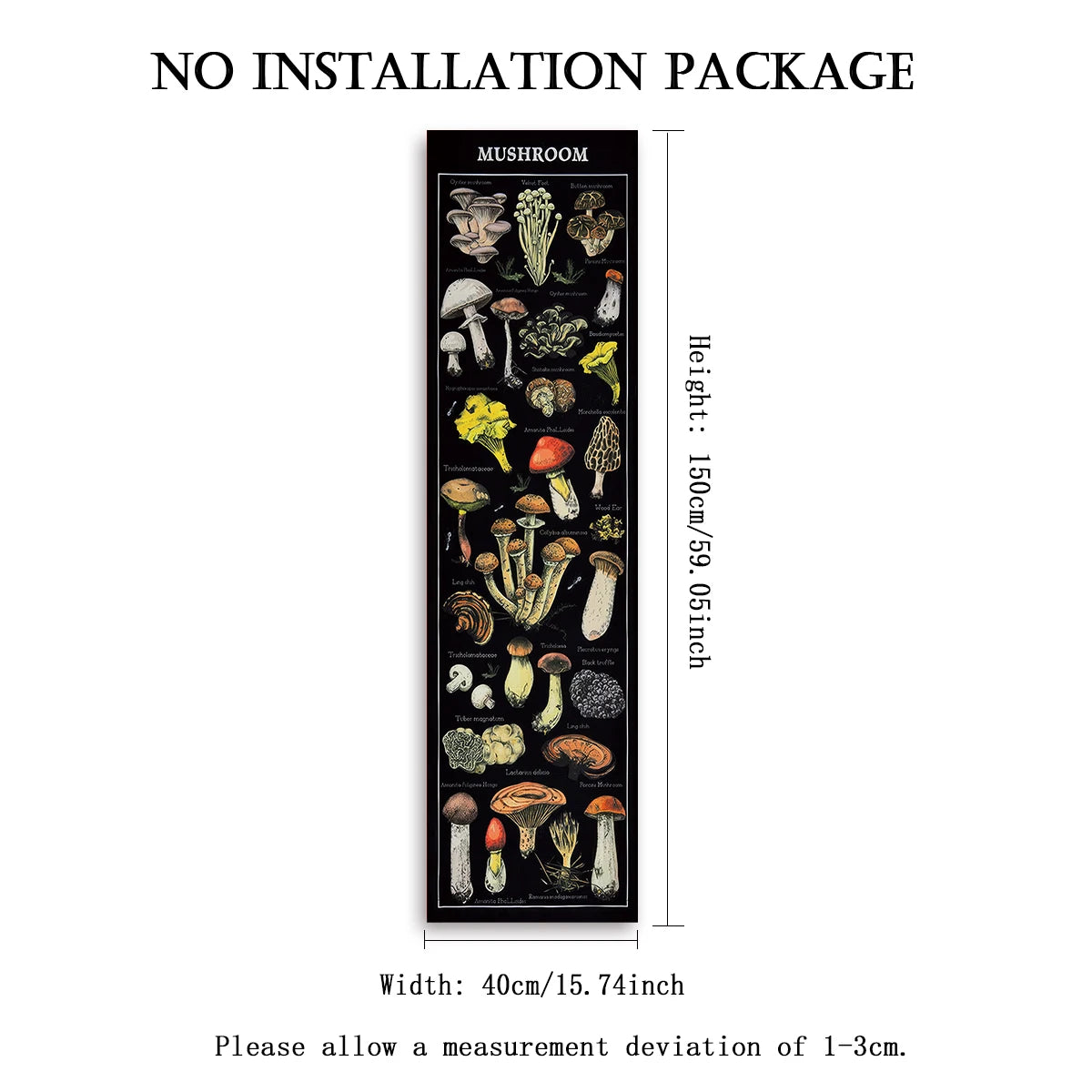 Floral & Plants Chart Vertical Tapestry Mushrooms Wall Hanging Reference llustrative Botanical Art Tapestry Flowers Home Decor