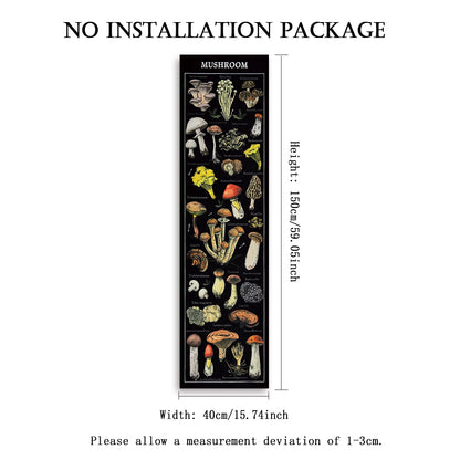 Floral & Plants Chart Vertical Tapestry Mushrooms Wall Hanging Reference llustrative Botanical Art Tapestry Flowers Home Decor