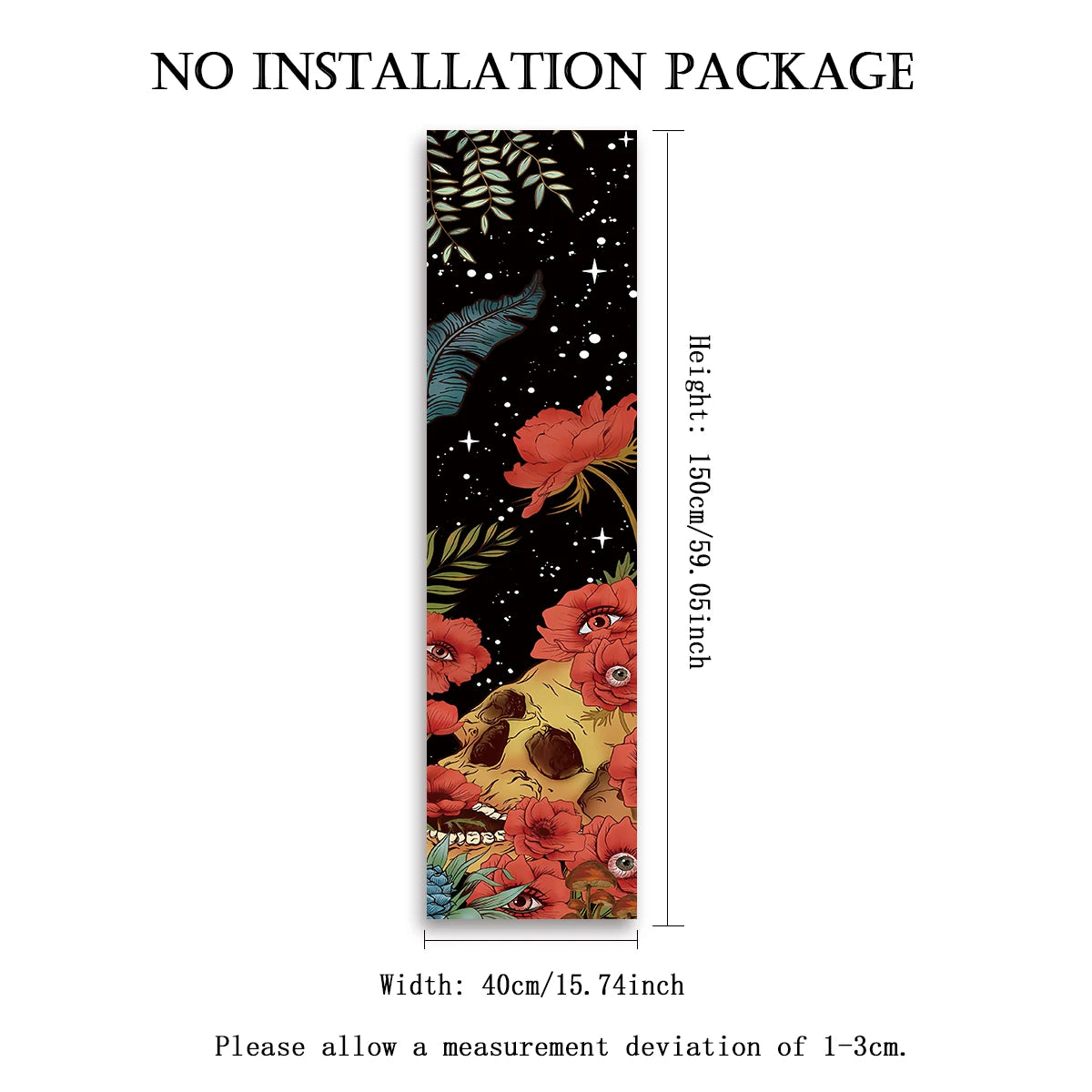 Moon Starry Sky Skull Wall Decoration Floral Mushroom Vertical Tapestry Wall Hanging For Living Room Bedroom Home Room Decor