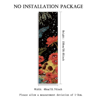 Moon Starry Sky Skull Wall Decoration Floral Mushroom Vertical Tapestry Wall Hanging For Living Room Bedroom Home Room Decor