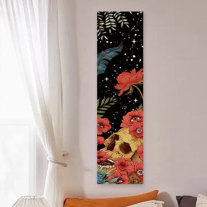 Moon Starry Sky Skull Wall Decoration Floral Mushroom Vertical Tapestry Wall Hanging For Living Room Bedroom Home Room Decor