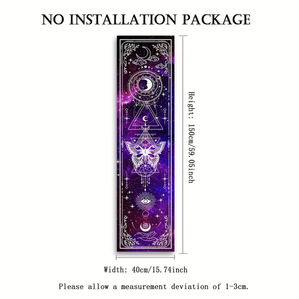 Butterfly Tapestry Sun and Moon Starry Sky Vertical Wall Hanging For Living Room Bedroom Gothic Witchy Aesthetic Home Decoration